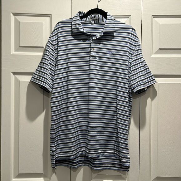 Peter Millar Summer Comfort Striped Shirt, Size Large - Picture 1 of 9